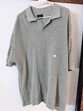 PacSun Woven Knit Polo in Sage